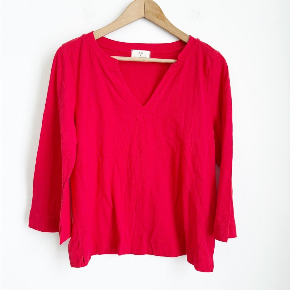 NWOT T.la Anthropologie Red Tee Top Medium